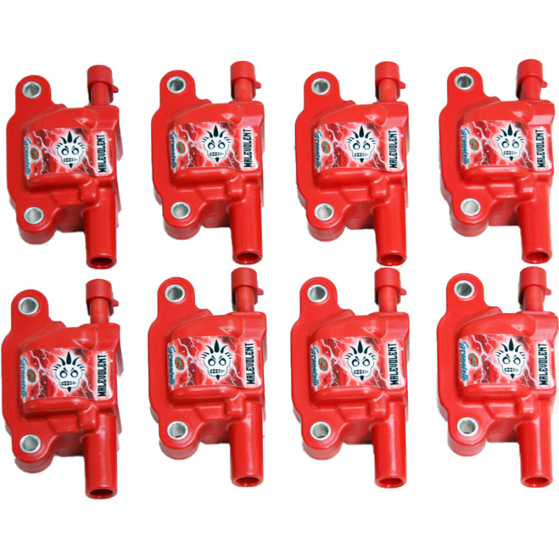 Granatelli Motor Sports Granatelli 05-17 GM LS LS1/LS2/LS3/LS4/LS5/LS6/LS7/LS9/LSA Malevolent Coil Packs - Red (Set of 8)