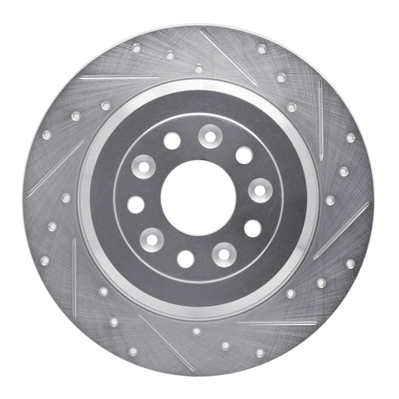 R1 Concepts R1 05-19 Ford Five Hundred Rear Right Drilled & Slotted Silver Brake Rotor
