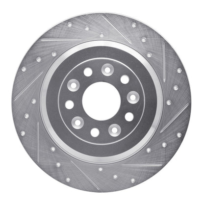 R1 Concepts R1 05-19 Ford Five Hundred Rear Right Drilled & Slotted Silver Brake Rotor