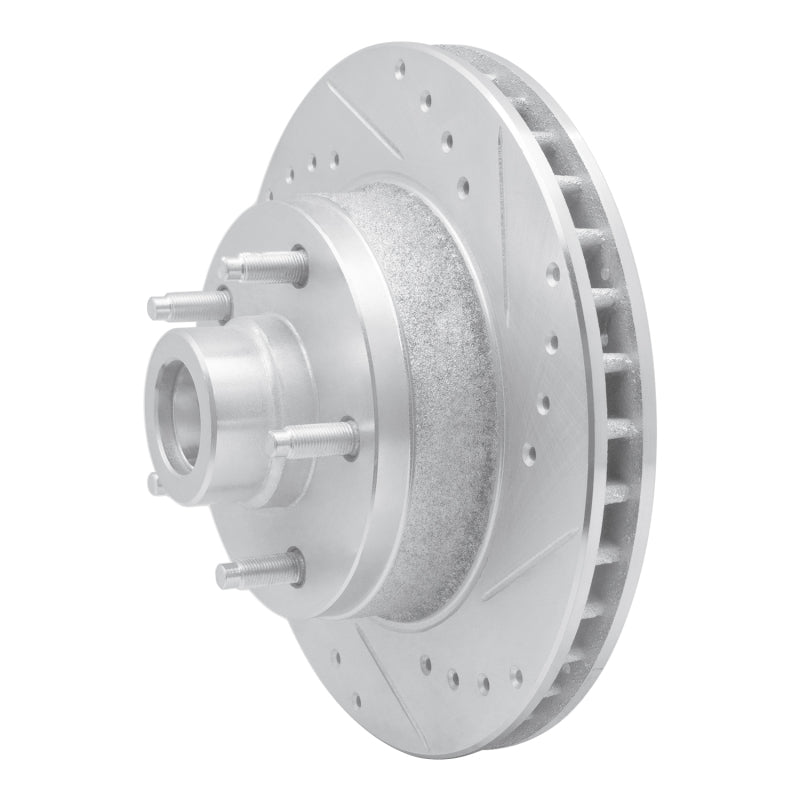 R1 Concepts R1 73-73 Ford Galaxie 500 Front Right Drilled & Slotted Silver Brake Rotor