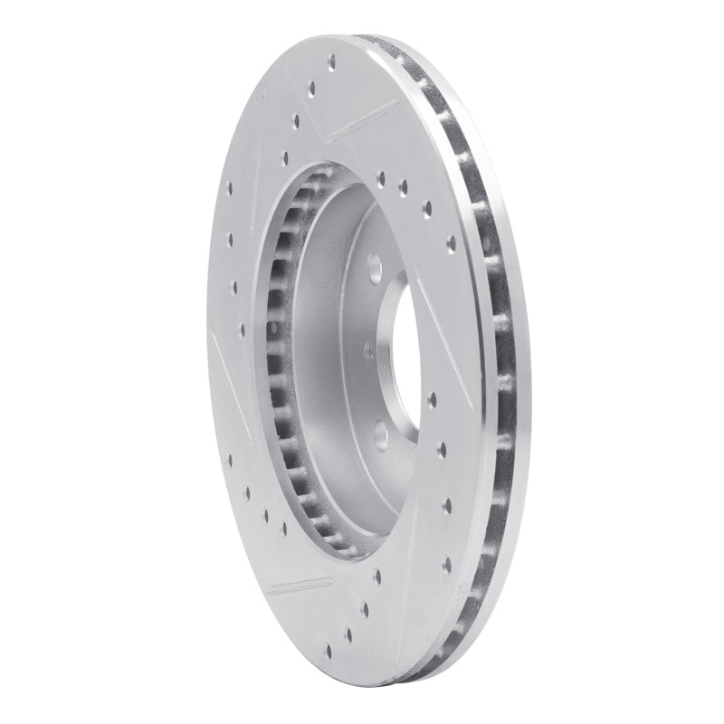R1 Concepts R1 84-86 Nissan 300ZX Front Right Drilled & Slotted Silver Brake Rotor