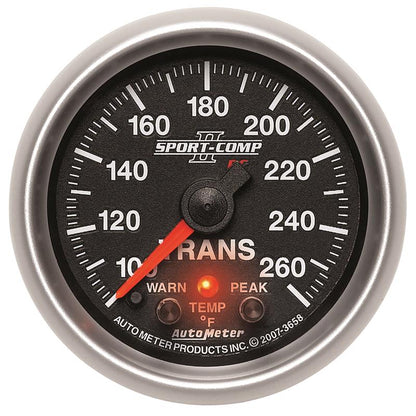Autometer Elite 52.4mm 100-260F Transmission Temperature Peak & Warn w/ Electronic Control Gauge