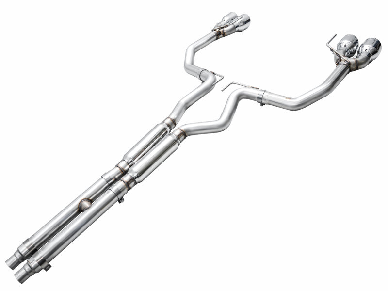 AWE Tuning AWE 2024 Ford Mustang GT Fastback S650 RWD Track Edition Cat-Back Exhaust w/ Quad Chrome Silver Tips