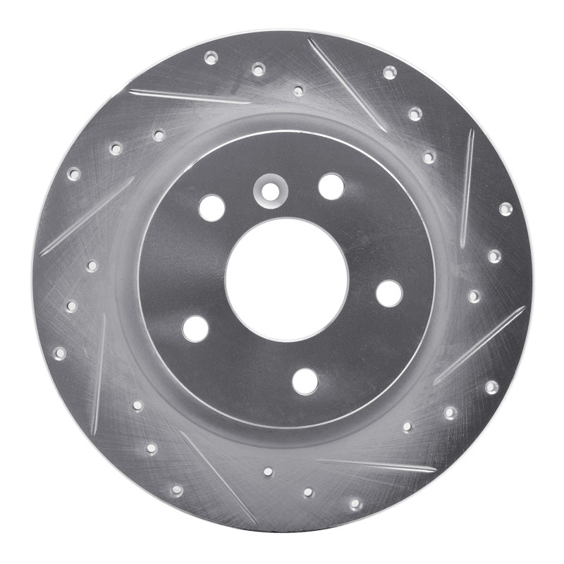 R1 Concepts R1 94-04 Land Rover Range Rover Rear Right Drilled & Slotted Silver Brake Rotor