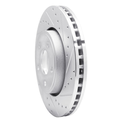 R1 Concepts R1 11-22 Dodge Durango Front Right Drilled & Slotted Silver Brake Rotor