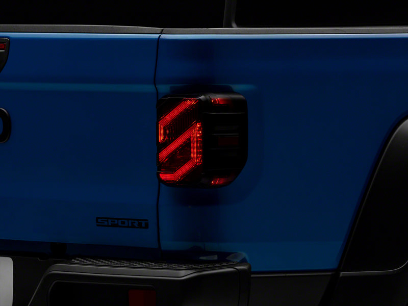 Raxiom 20-23 Jeep Gladiator JT Axial Series LED Tail Lights- Black Housing (Smoked Lens)