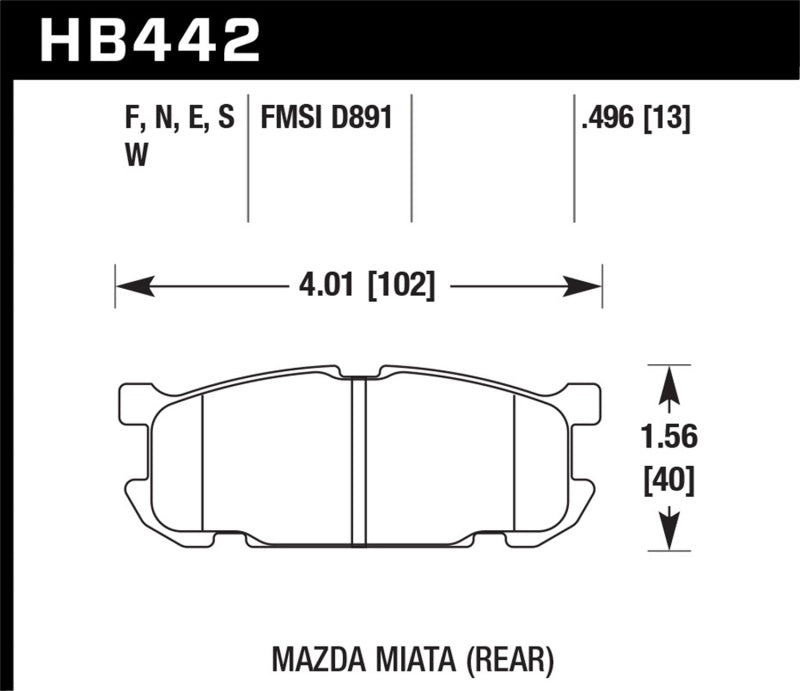 Hawk Performance Hawk 01-02 Miata DTC-30 Street Rear Brake Pads