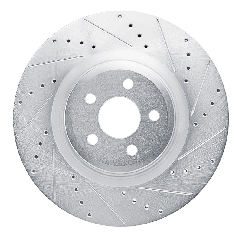R1 Concepts R1 19-24 Ford Edge Front Right Drilled & Slotted Silver Brake Rotor