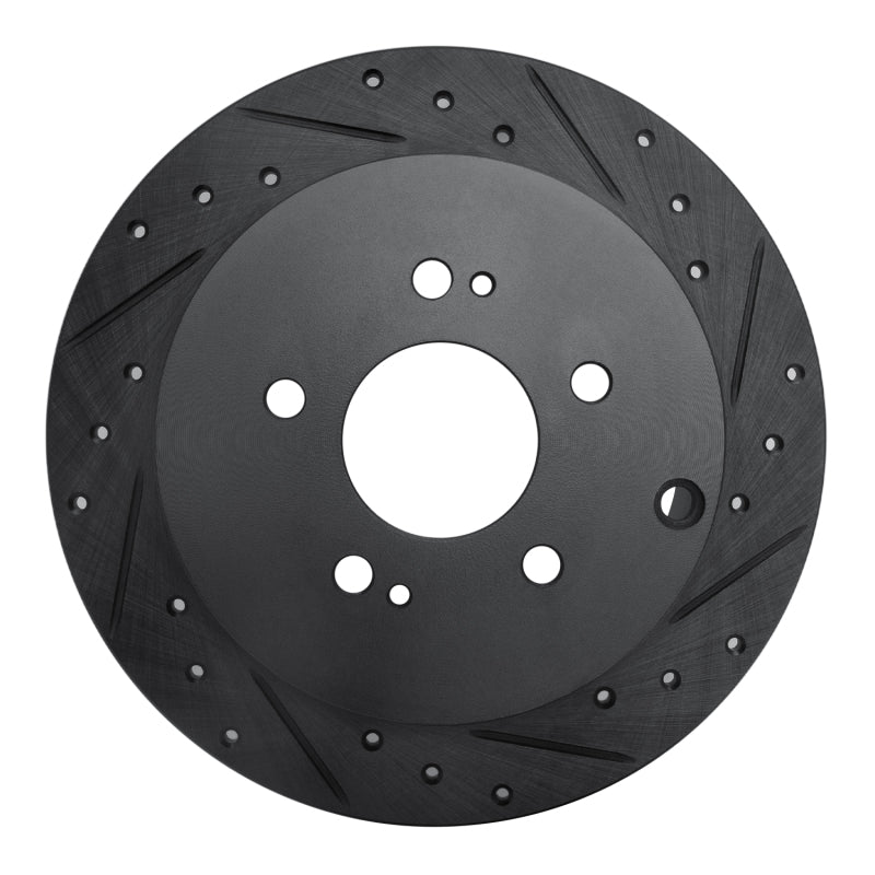 R1 Concepts R1 04-11 Mitsubishi Endeavor Rear Right Drilled & Slotted Black Brake Rotor