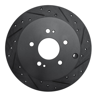 R1 Concepts R1 04-11 Mitsubishi Endeavor Rear Right Drilled & Slotted Black Brake Rotor