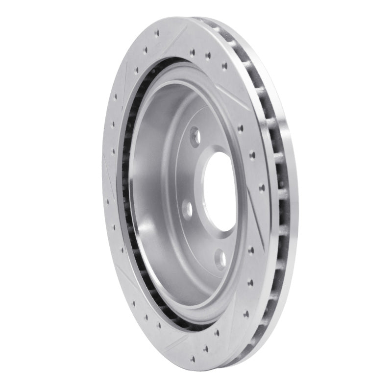 R1 Concepts R1 97-13 Cadillac XLR Rear Right Drilled & Slotted Silver Brake Rotor