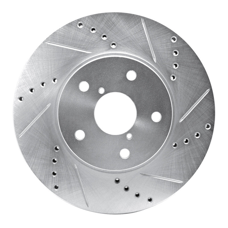 R1 Concepts R1 15-19 Subaru Legacy Front Right Drilled & Slotted Silver Brake Rotor