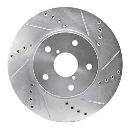 R1 Concepts R1 15-19 Subaru Legacy Front Right Drilled & Slotted Silver Brake Rotor