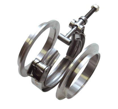 Vibrant T304 SS V-Band Flange Assembly for 2.375in O.D. Tubing (Incl 2 V-Band Flange & 1 V-Band)
