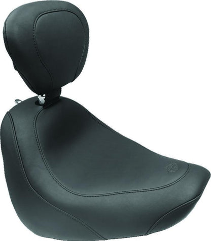 Mustang Motorcycle Mustang 15-21 Harley Freewheeler Standard Touring Deluxe 1PC Seat w/Driver Backrest - Black