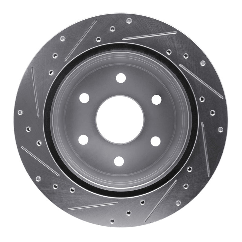 R1 Concepts R1 00-14 Cadillac Escalade Rear Right Drilled & Slotted Silver Brake Rotor