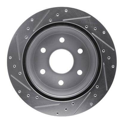 R1 Concepts R1 00-14 Cadillac Escalade Rear Right Drilled & Slotted Silver Brake Rotor