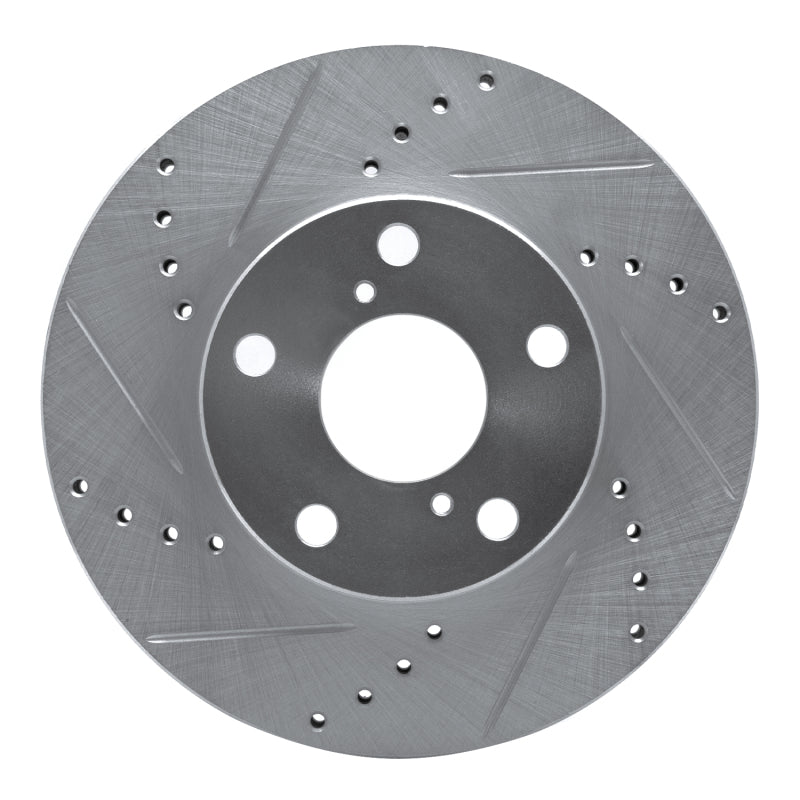 R1 Concepts R1 01-05 Toyota RAV4 Front Left Drilled & Slotted Silver Brake Rotor