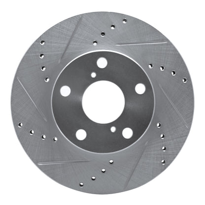 R1 Concepts R1 01-05 Toyota RAV4 Front Left Drilled & Slotted Silver Brake Rotor
