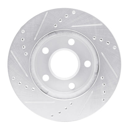 R1 Concepts R1 97-05 Chevrolet Classic Front Right Drilled & Slotted Silver Brake Rotor