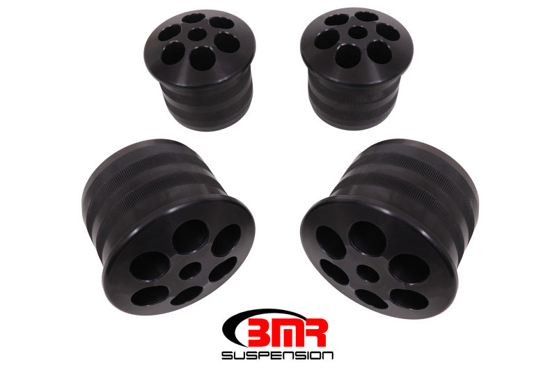 BMR Suspension BMR 08-18 Dodge Challenger Aluminum Rear Cradle Bushings Kit - Black Anodized