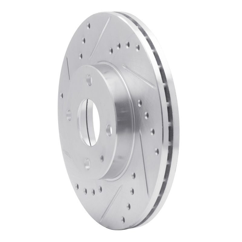 R1 Concepts R1 1990-2003 Ford Escort Front Left Drilled & Slotted Silver Brake Rotor