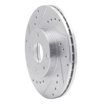 R1 Concepts R1 1990-2003 Ford Escort Front Left Drilled & Slotted Silver Brake Rotor