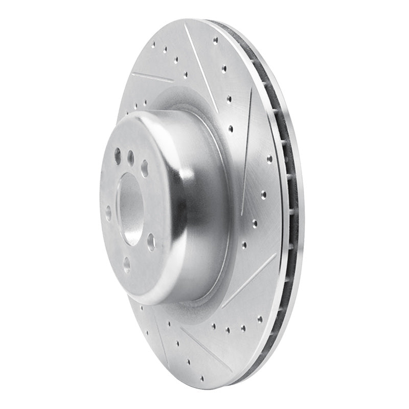 R1 Concepts R1 10-14 BMW X5 Rear Right Drilled & Slotted Silver Brake Rotor