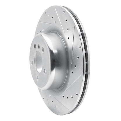 R1 Concepts R1 10-14 BMW X5 Rear Right Drilled & Slotted Silver Brake Rotor
