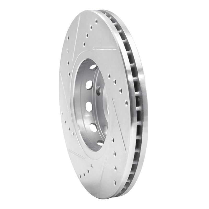 R1 Concepts R1 85-91 Audi 200 Front Right Drilled & Slotted Silver Brake Rotor