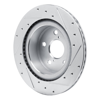 R1 Concepts R1 2021-2025 Lexus IS300 Rear Left Drilled & Slotted Silver Brake Rotor