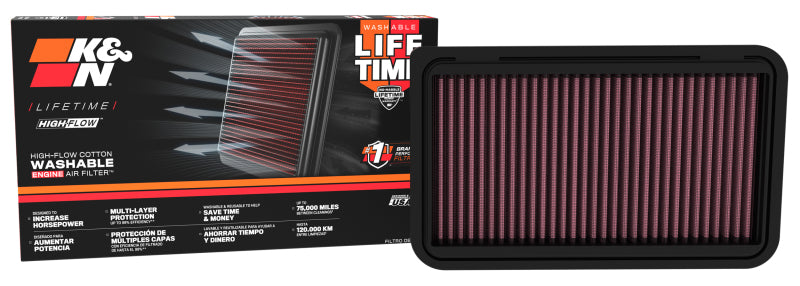 K&N Engineering K&N 01-06 Toyota Camry / 04-10 Sienna / 01-09 Highlander / 03-06 Lexus RX330 Drop In Air Filter