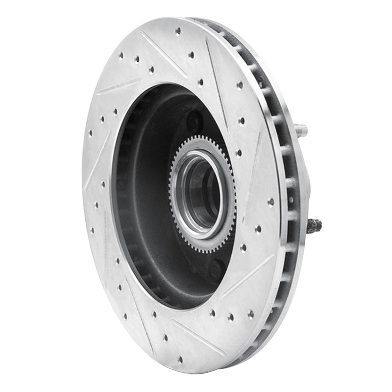 R1 Concepts R1 94-03 Ford E-150 Econoline Front Left Drilled & Slotted Silver Brake Rotor