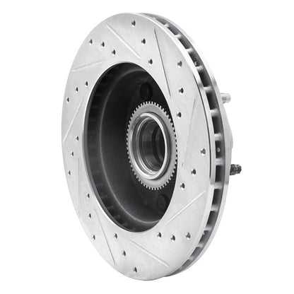 R1 Concepts R1 94-03 Ford E-150 Econoline Front Left Drilled & Slotted Silver Brake Rotor