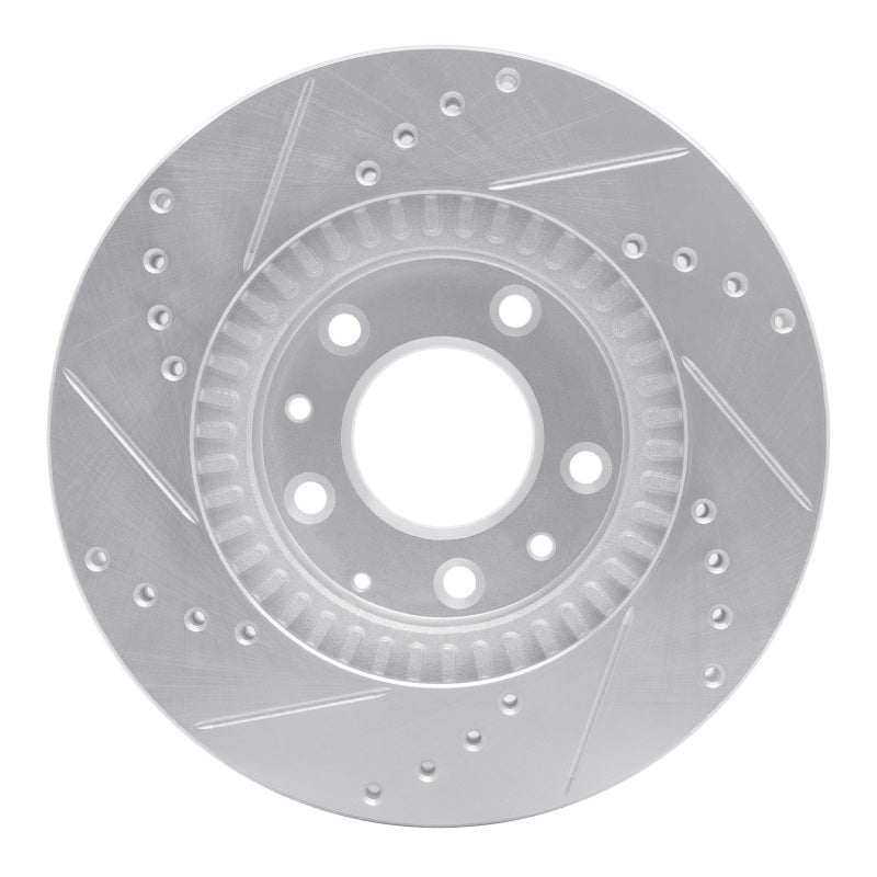R1 Concepts R1 06-15 Mazda MX-5 Miata Front Right Drilled & Slotted Silver Brake Rotor