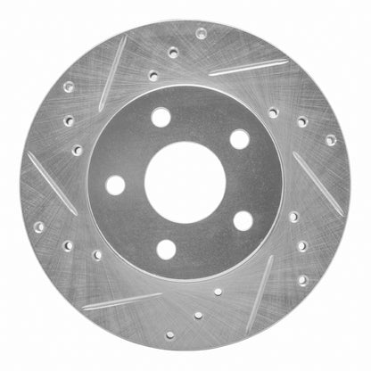 R1 Concepts R1 80-89 Buick SKYLARK Front Left Drilled & Slotted Silver Brake Rotor