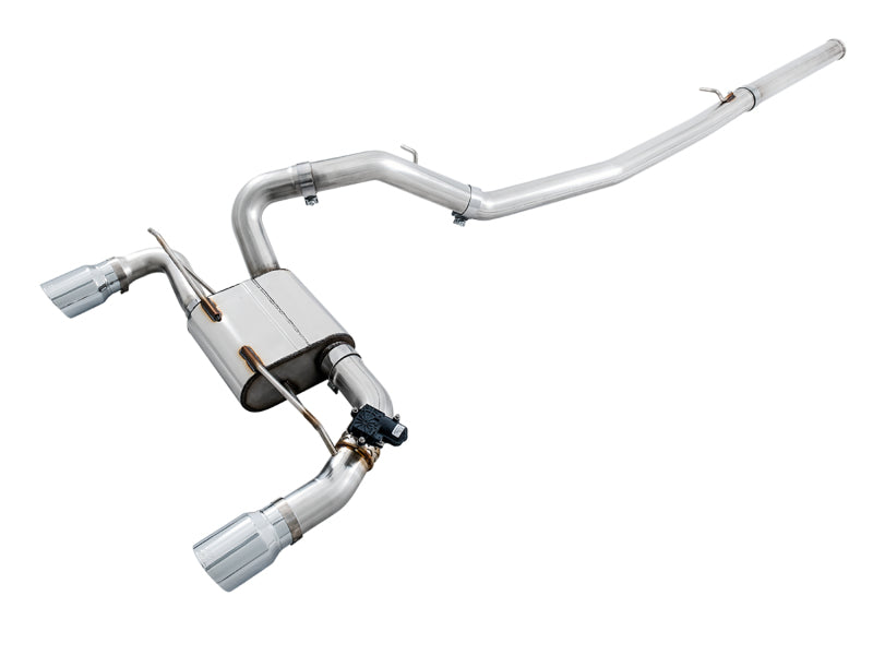 AWE Tuning Ford Focus RS SwitchPath Cat-Back Exhaust - Chrome Silver Tips