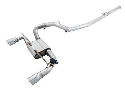 AWE Tuning Ford Focus RS SwitchPath Cat-Back Exhaust - Chrome Silver Tips