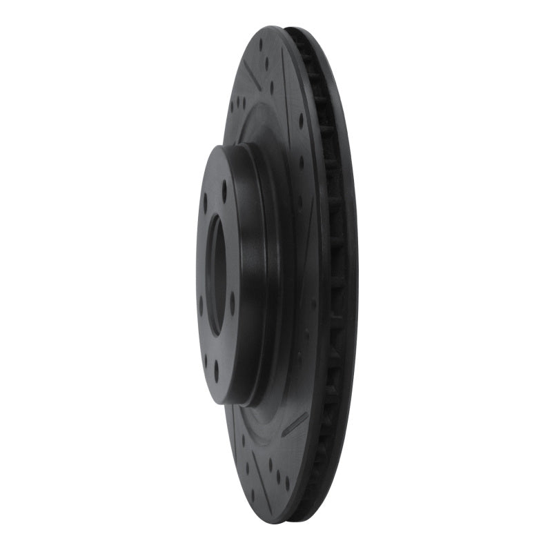 R1 Concepts R1 93-95 Mazda RX-7 Rear Right Drilled & Slotted Black Brake Rotor