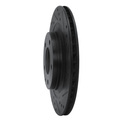 R1 Concepts R1 93-95 Mazda RX-7 Rear Right Drilled & Slotted Black Brake Rotor