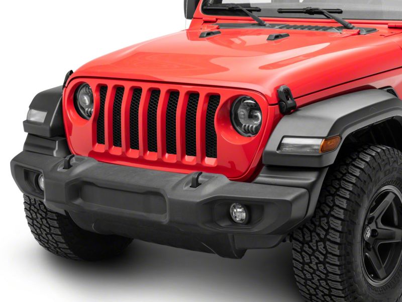 Raxiom 18-23 Jeep Wrangler JL Axial Series 9-In Angel Eye LED Headlights- Black Housing (Clear Lens)