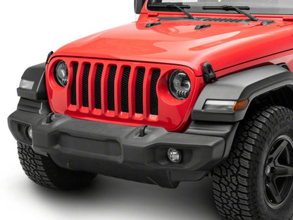 Raxiom 18-23 Jeep Wrangler JL Axial Series 9-In Angel Eye LED Headlights- Black Housing (Clear Lens)