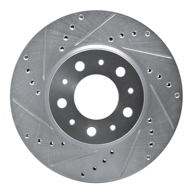R1 Concepts R1 91-95 Volvo 740 Front Left Drilled & Slotted Silver Brake Rotor