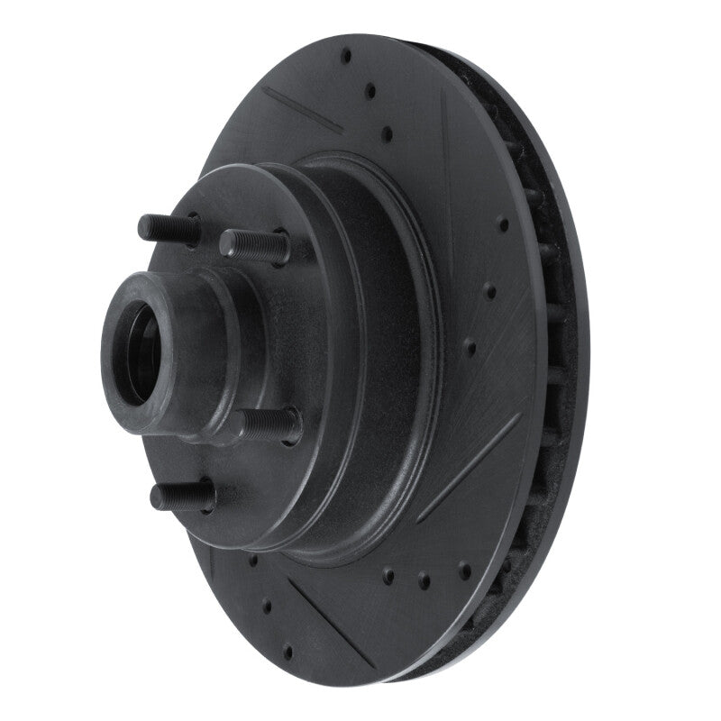 R1 Concepts R1 73-73 Ford Country Squire Front Right Drilled & Slotted Black Brake Rotor