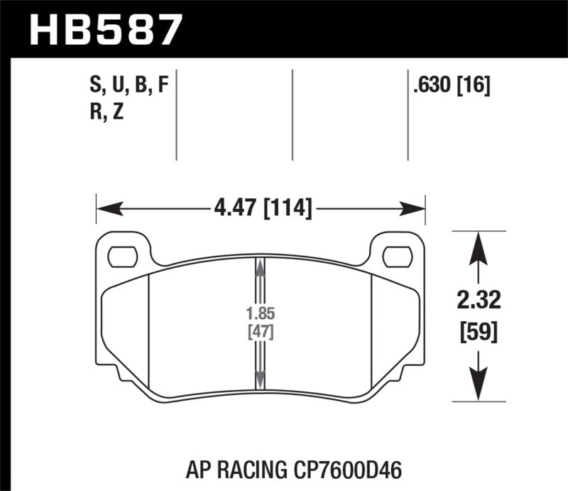 Hawk Performance Hawk AP Racing CP7600 DTC-70 Race Brake Pads