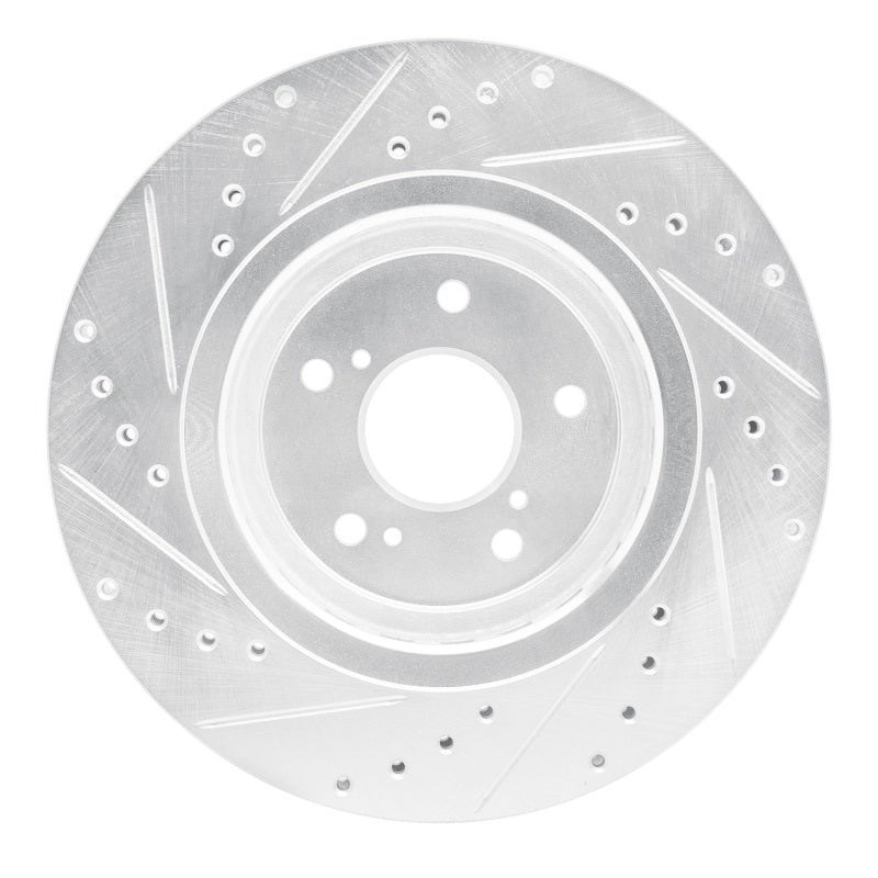 R1 Concepts R1 14-20 Acura MDX Front Right Drilled & Slotted Silver Brake Rotor