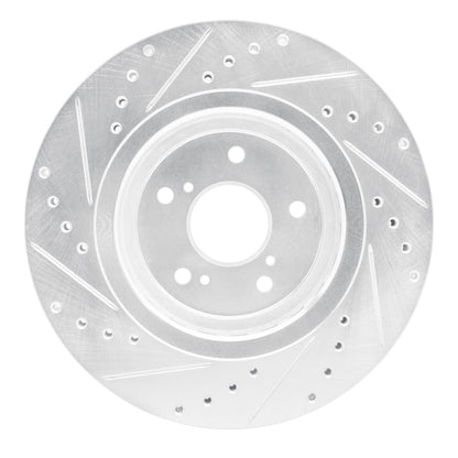 R1 Concepts R1 14-20 Acura MDX Front Right Drilled & Slotted Silver Brake Rotor