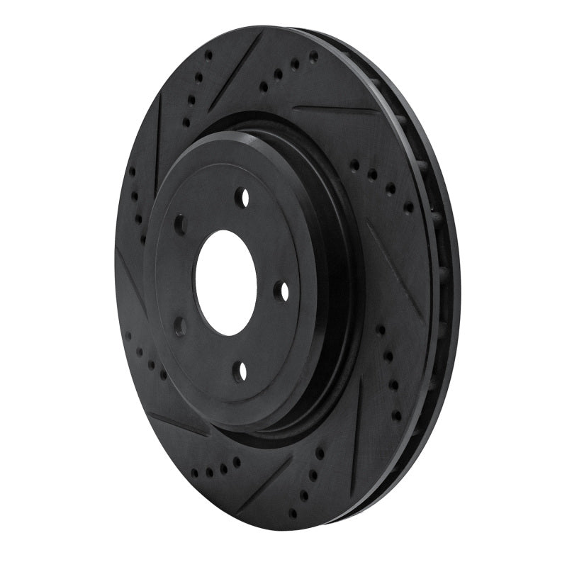 R1 Concepts R1 06-13 Chevrolet Corvette Rear Left Drilled & Slotted Black Brake Rotor