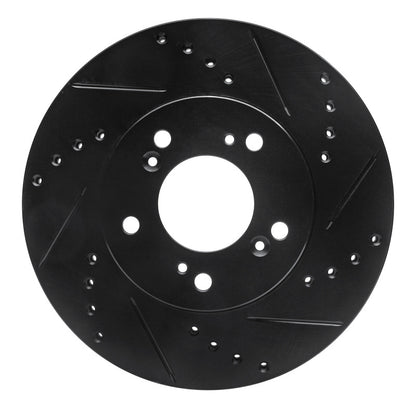 R1 Concepts R1 91-01 Acura Integra Front Right Drilled & Slotted Black Brake Rotor