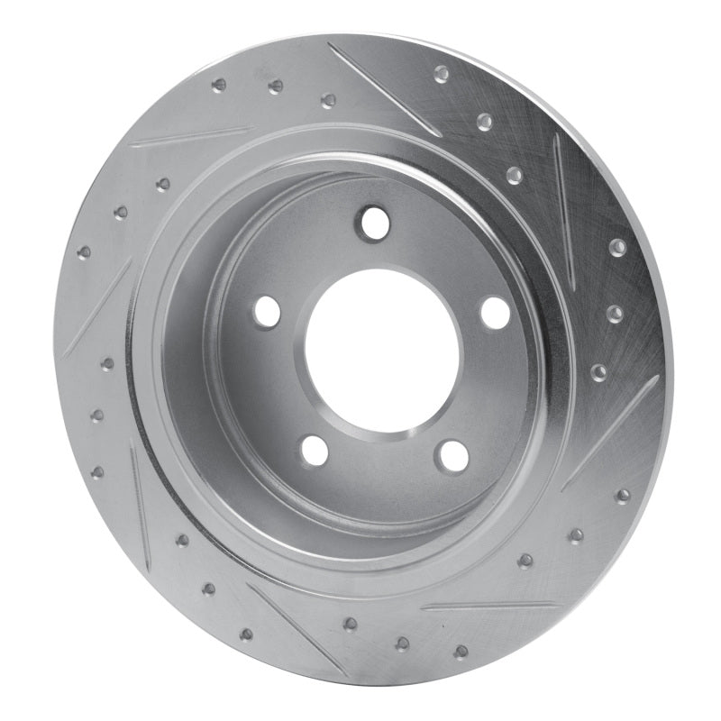 R1 Concepts R1 04-08 Chrysler Pacifica Rear Left Drilled & Slotted Silver Brake Rotor